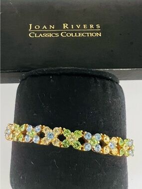 Joan Rivers Gold Bracelet with Green and Blue Crystals